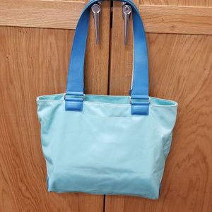 TUMI Nylon Travel Shoulder Tote Aqua Royal Blue